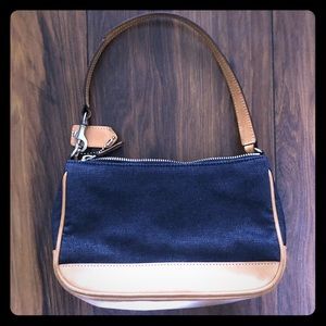 COACH Denim Blue Tan Leather Casual purse